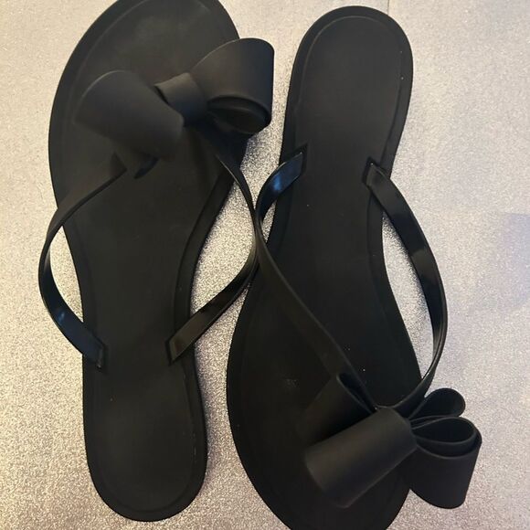 Women’s Sandal - Flip Flops - Jelly / Bow - Black - 9 - Like New - Picture 2 of 9